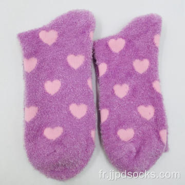 Chaussettes de chaleur violette en fil pour plumes